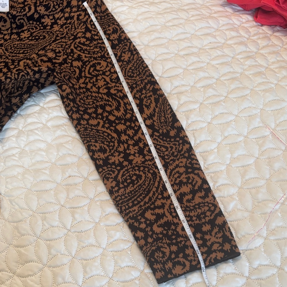 Ruby Rd. Black and Brown Paisley Open Front Sweater Coat Front Patch Pockets Lar - Picture 8 of 9